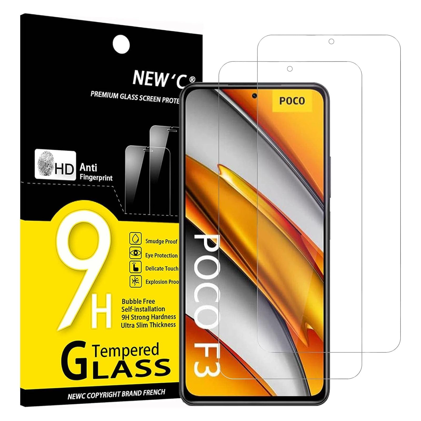 Pellicola Protettiva In Vetro Temperato Per Xiaomi Poco F3 / Mi 11i – 2 Pezzi, Anti-spia, 9H, Anti Impronte - 4