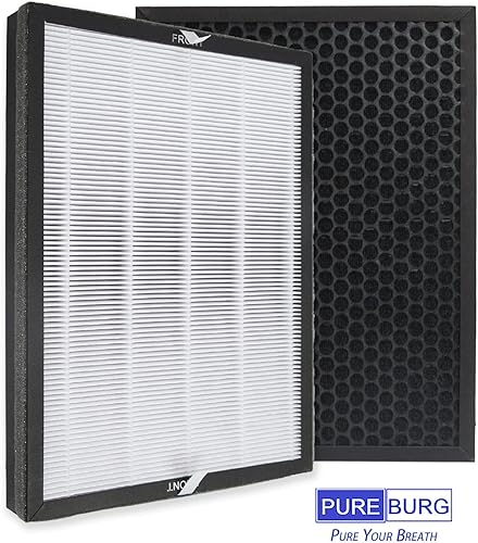 Miniatura 4 de PUREBURG Filtros HEPA de repuesto compatibles con purificadores de aire Aiper KJ200 y FAMREE FA500, carbón activado por filtración de 3 etapas H13 2