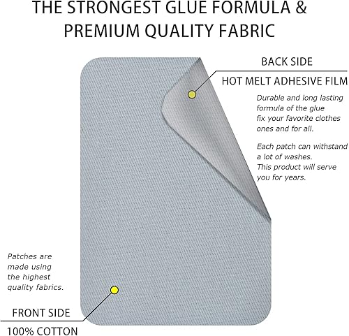 Miniatura 2 de 12 parches de reparación de tela de alta calidad, parches termoadhesivos para ropa interior y exterior, pegamento de algodón más fuerte de 3 x 4-14