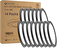 Vista 29 de Lámpara de Techo de Montaje Empotrado de 5.4" Regulable con ETL CERT, 8W 5000K Luces de Techo LED Blancas Ultra Delgadas Redondas para Dormitorio