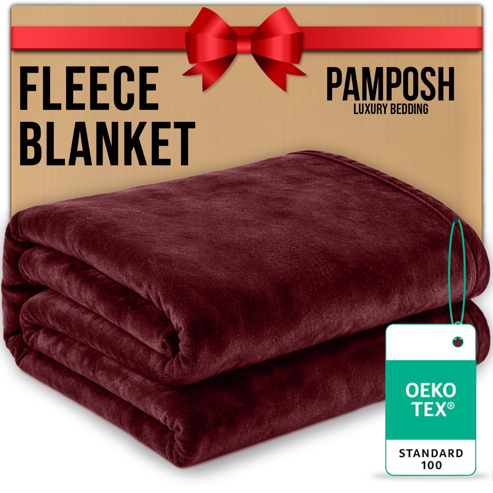 Pamposh Flannel Fleece Single Throw Blankets - Microfiber Solid Blankets for Bed and Couch - Ultrasoft Lightweight Plush Fleece Blanket Single Size for Camping and Travel