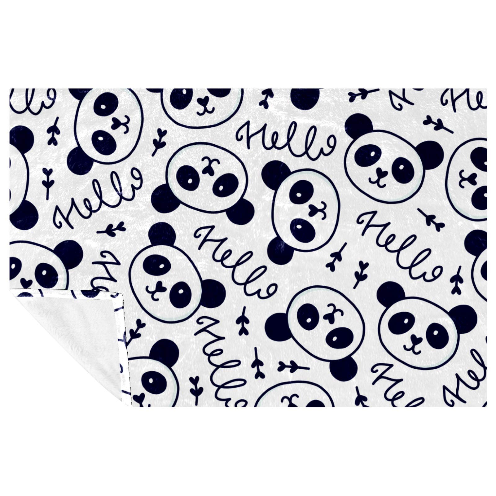 Couverture Hello Panda plaid doux chaud anti-froid pour maison et plein air