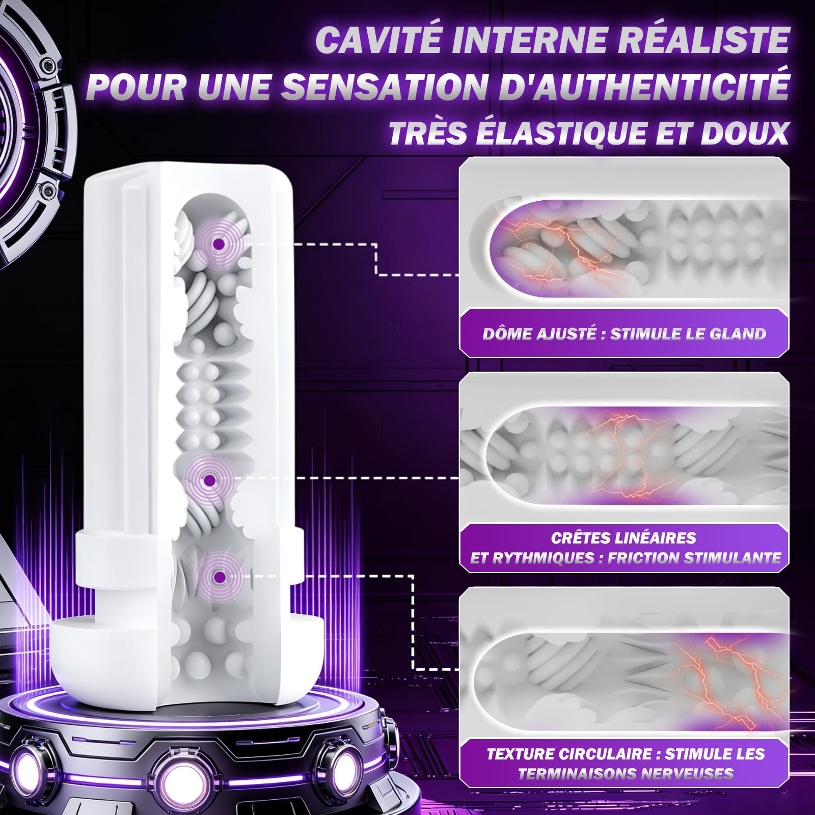 Masturbeuse homme Sex Toýs Homme Vaginette Ultra Réaliste avec 9 Modes vibration Et Succion Masturbâteur Mains Libres Sex Toys APP Control Vibration 3D Silicone Sextoyse Sextoy