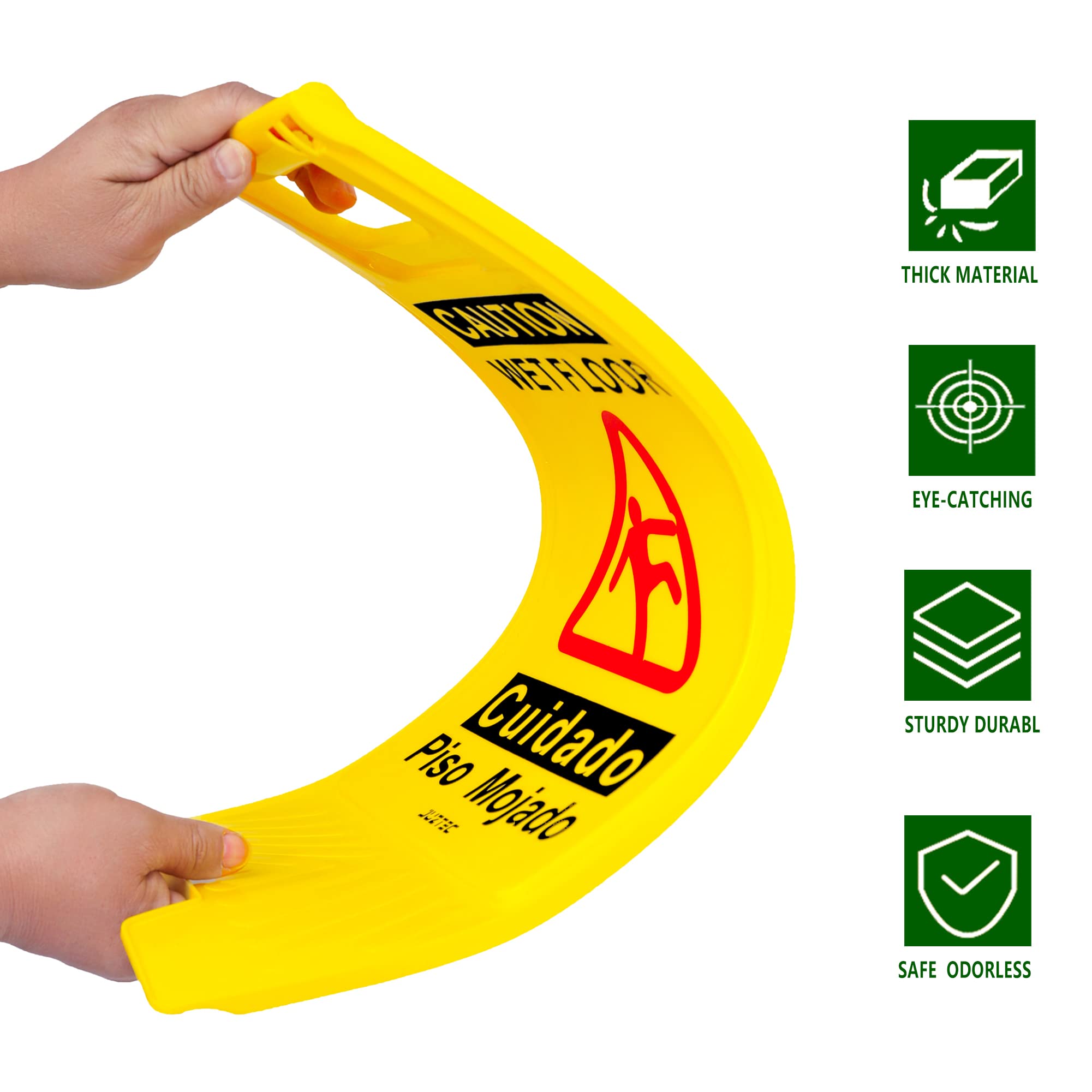 Paquete de 3 señales de advertencia de seguridad para suelo húmedo de precaución, color amarillo brillante para superficies resbaladizas