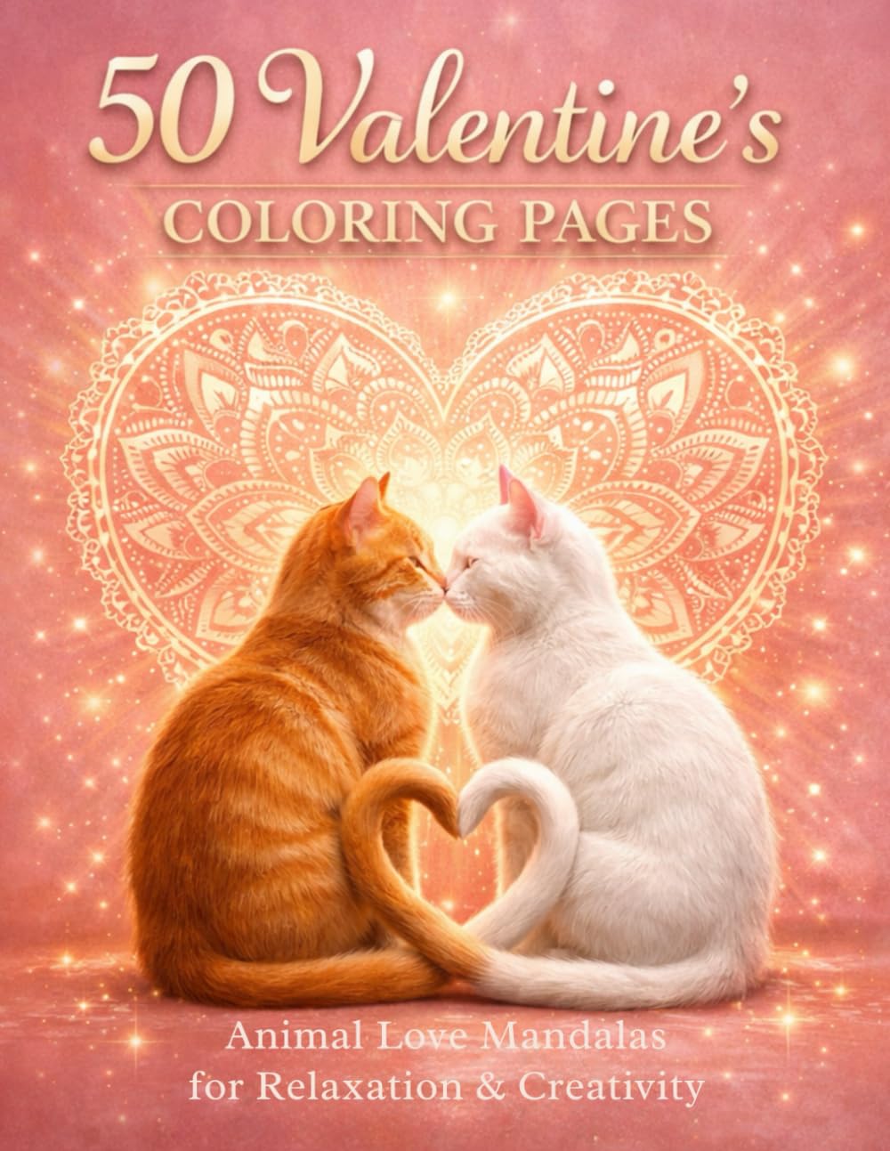 50 Valentine’s Coloring Pages: Animal Love Mandalas for Relaxation, Creativity and Stress Relief