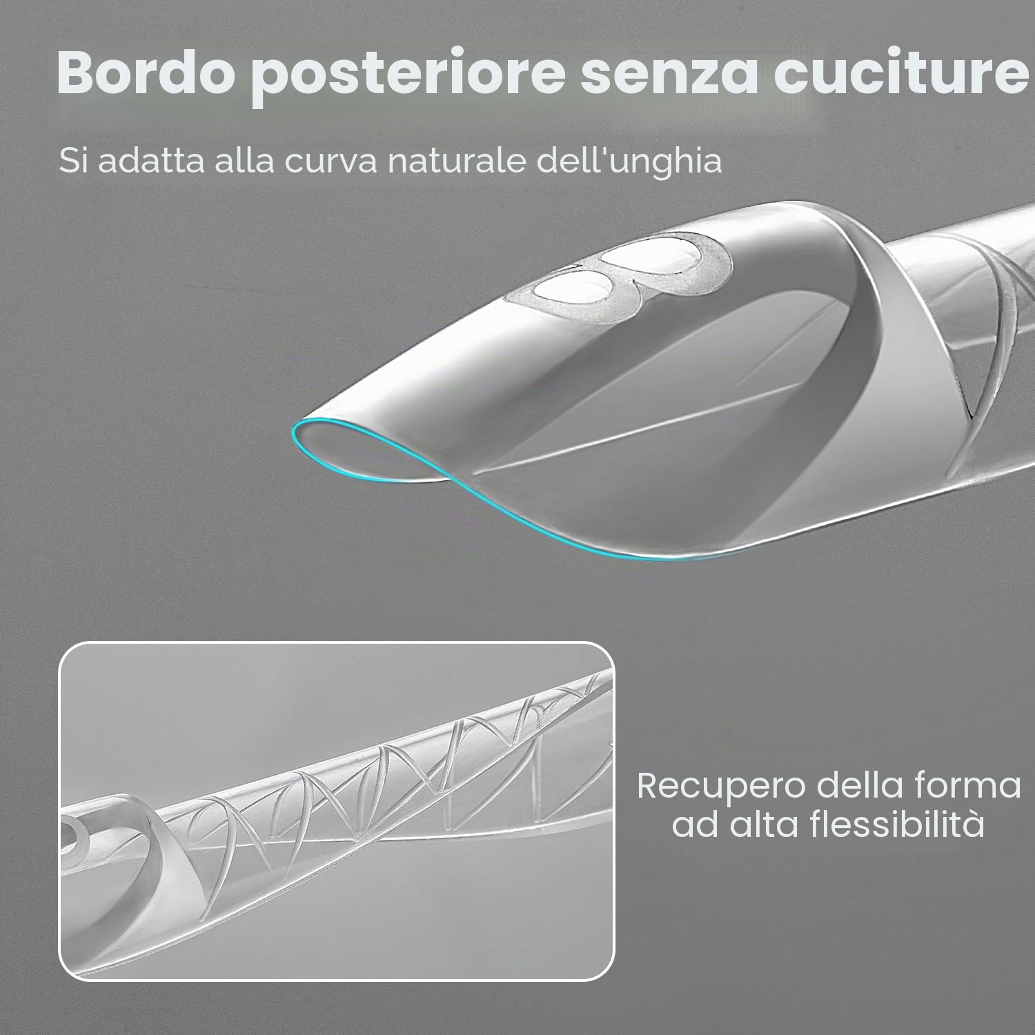 YOKEFELLOW - Set di 240 stampi per unghie trasparenti, per nail art salone (W558-Almond)