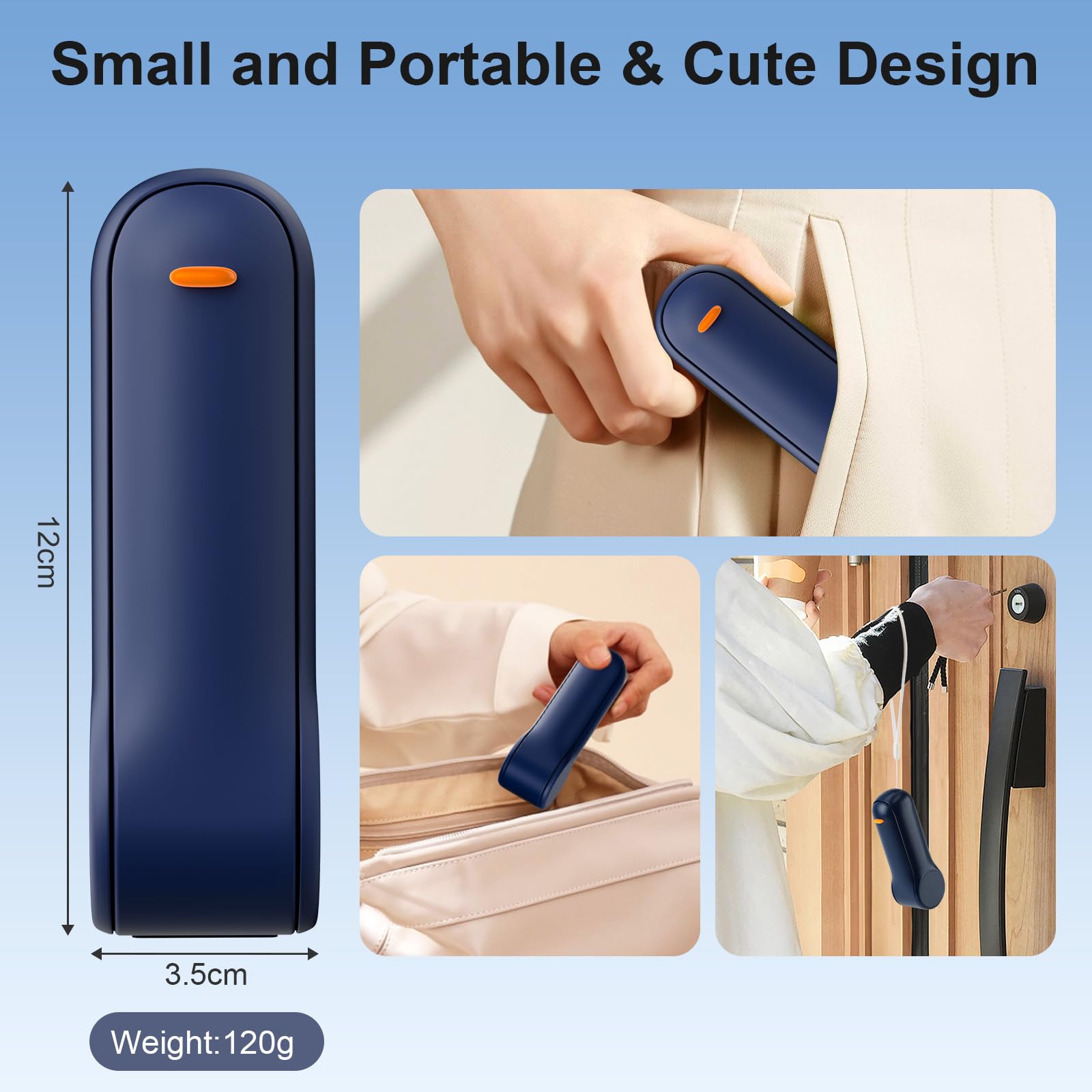 JATEKA Ventilatore Portatile 2 in 1, Mini ventilatore pieghevole ricaricabile, Velocità del vento regolabile, Ventilatore Silenzioso con Alimentatore Mobile, Adatto per Esterni, Viaggi, Ufficio