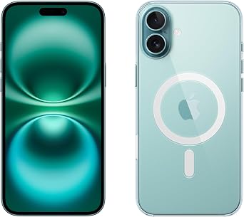 Apple iPhone 16 Plus 128GB 5G Mobile phone with Apple Intelligence - Teal + Clear Case with MagSafe