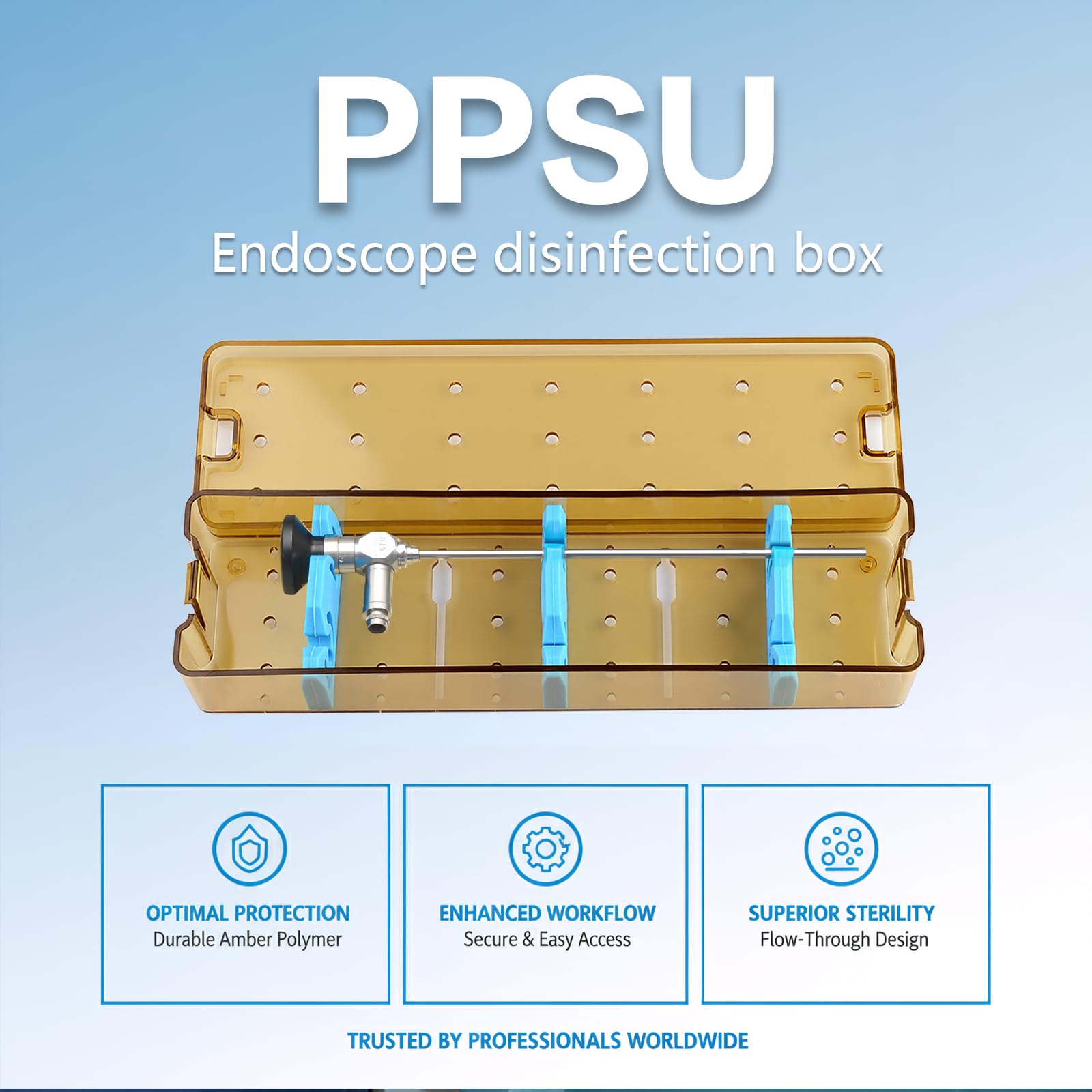 Scatola di sterilizzazione dell'endoscopio del silicone dell'autoclave 2 insiemi PPSU scatola di plastica di disinfezione per strumenti strumento