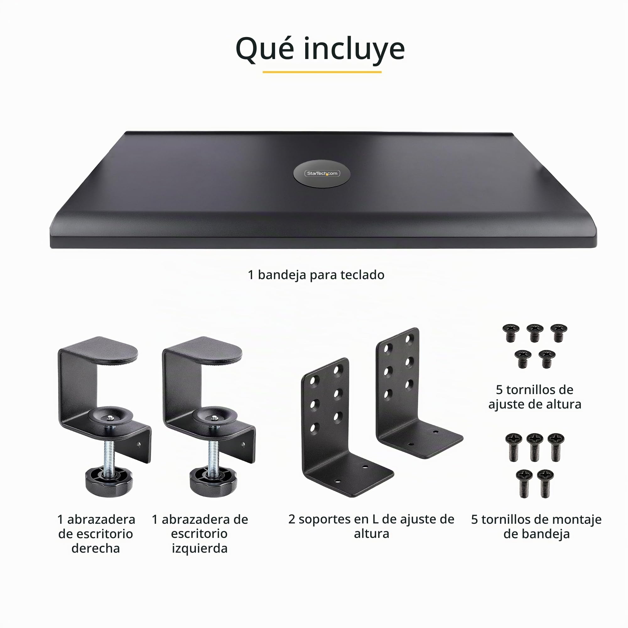 StarTech.com Bandeja para teclado debajo del escritorio, altura ajustable