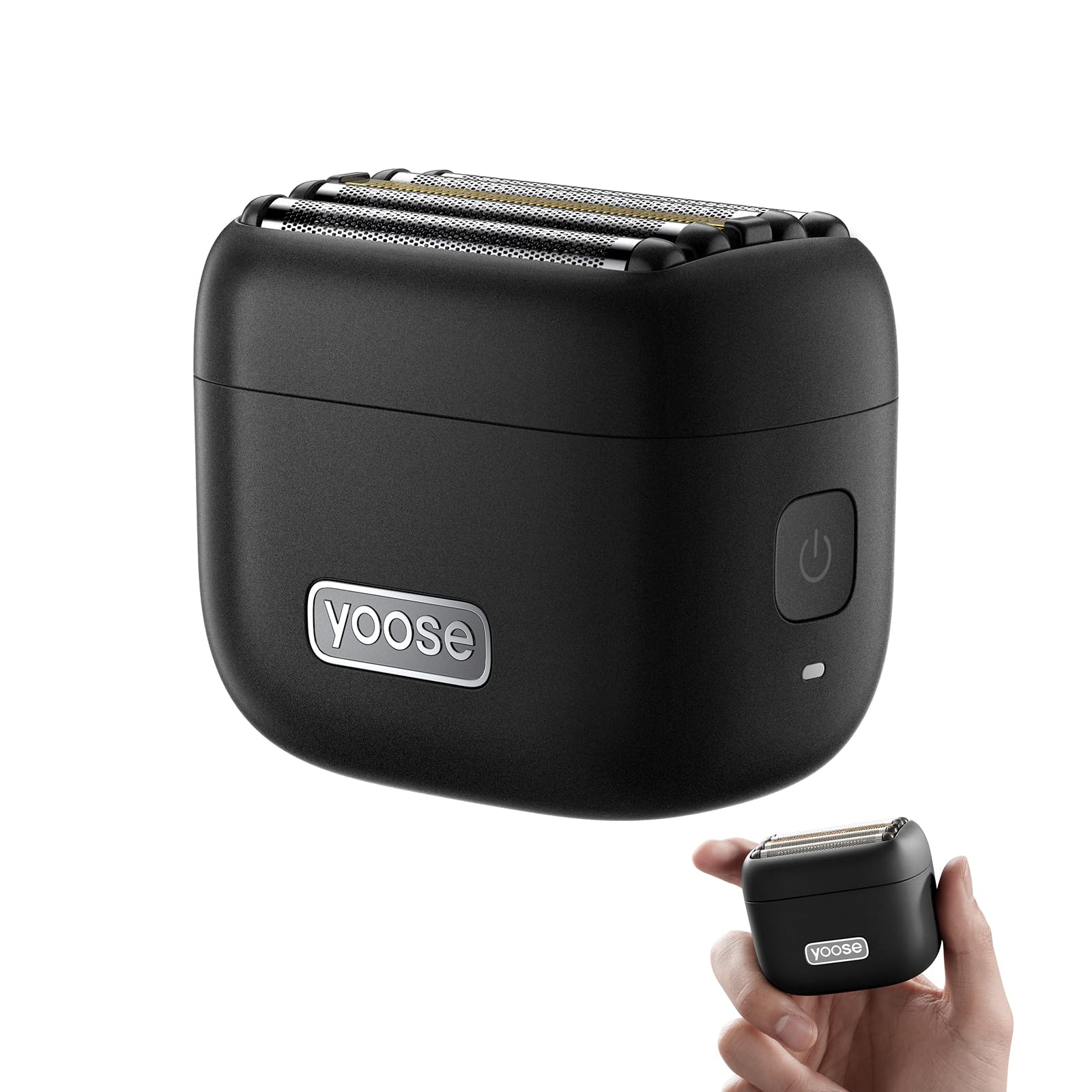 Yoose MINI 5 Bart Rasierer Herren Elektrisch, Tragbarer Beard Trimmer Men Trockenrasierer Nassrasierer Epilierer Männer IPX7 Wasserdicht, Wiederaufladbar mit USB C, Schwarz