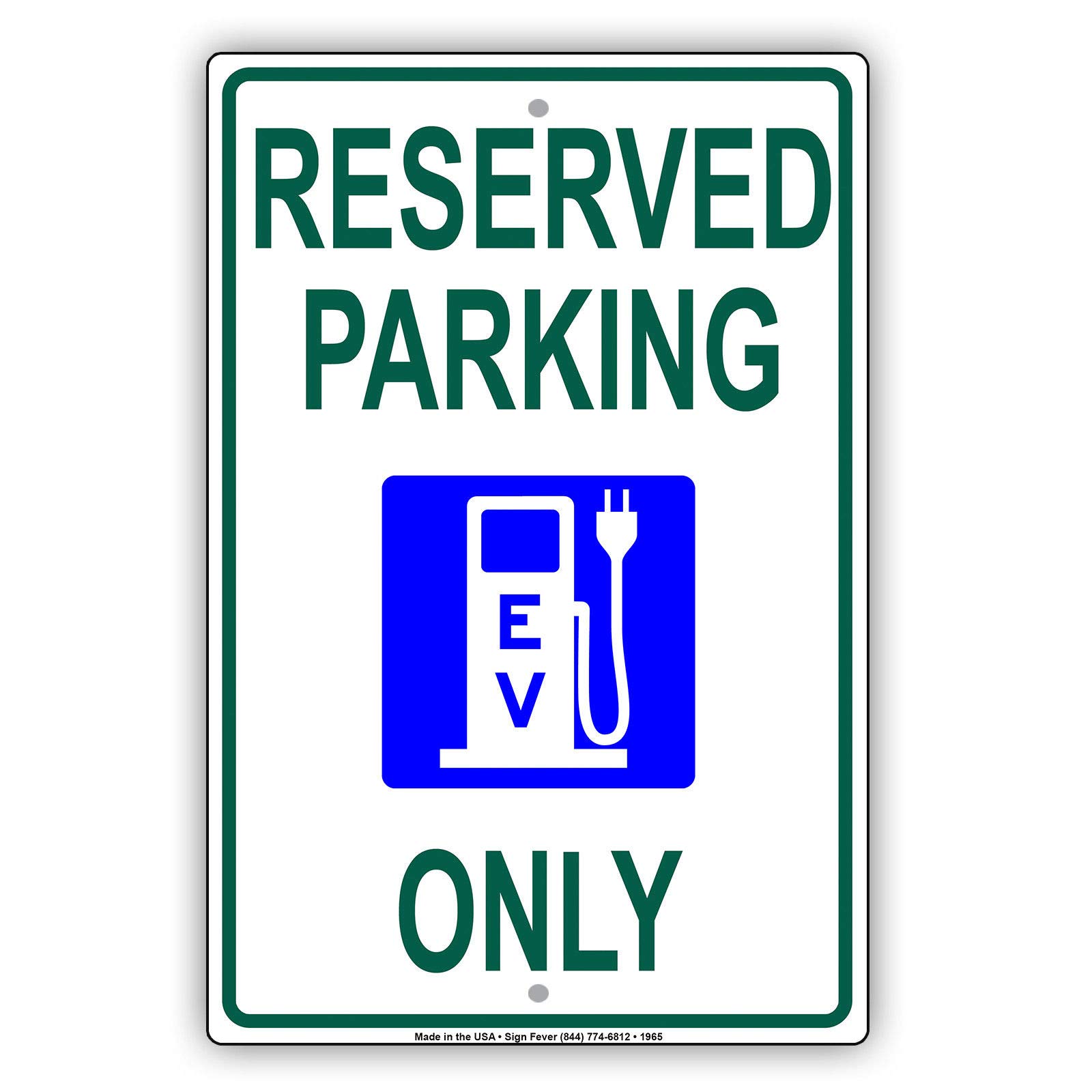 Inga Reserved Parking Only For Ev Electric Vehicles Charging Tin Sign 8X12 Inch