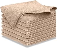 Vista 40 de Trapo de limpieza de microfibra, color blanco, 12 unidades (16 x 16 pulgadas), alto rendimiento, 1200 lavados, tejido de agarre de raíces muy