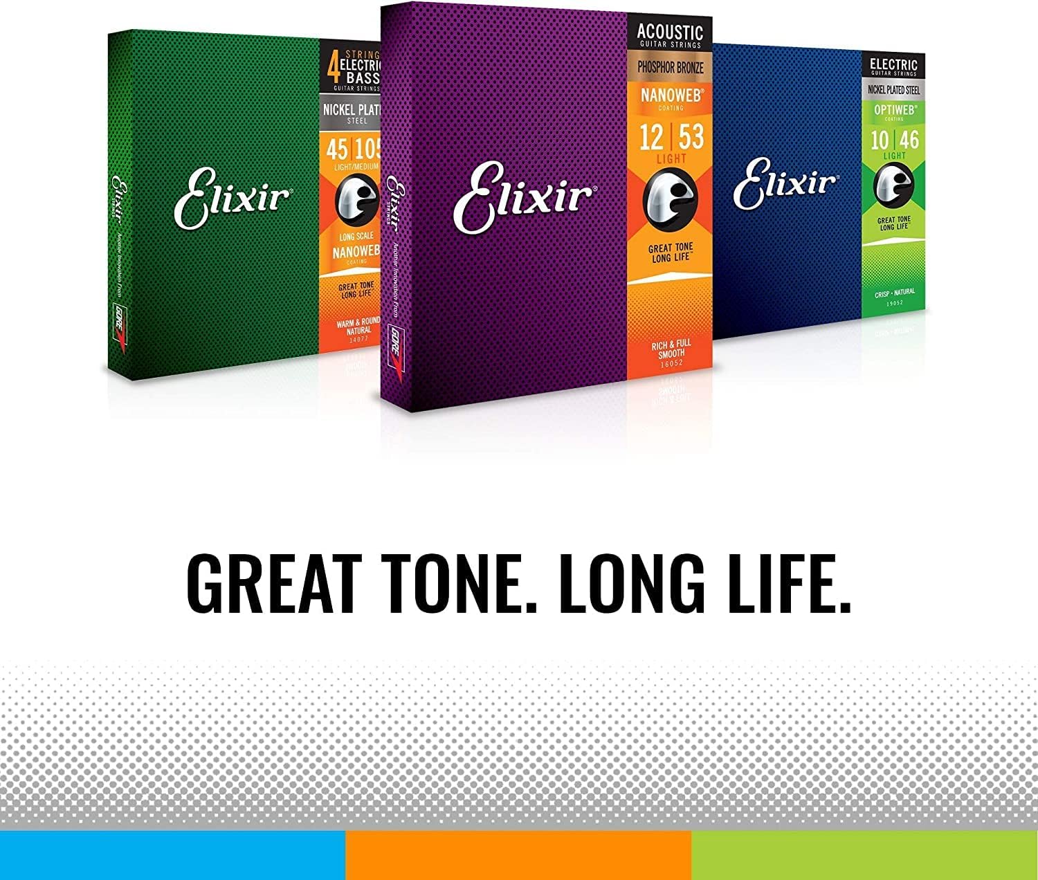 Elixir 010-.046 #19052 BonusPack (2+1FREE) Electric Guitar Strings, 2 Sets + 1 Bonus Pack