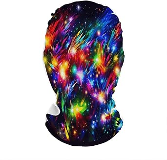 Bright Beautiful Colorful Art Balaclava Mesh Print Funny Face Mask Breathable Ski Masks Personalized Sun Protection Full Face Covers Neck Gaiter Windproof Head Masks for Pranks&Outdoor