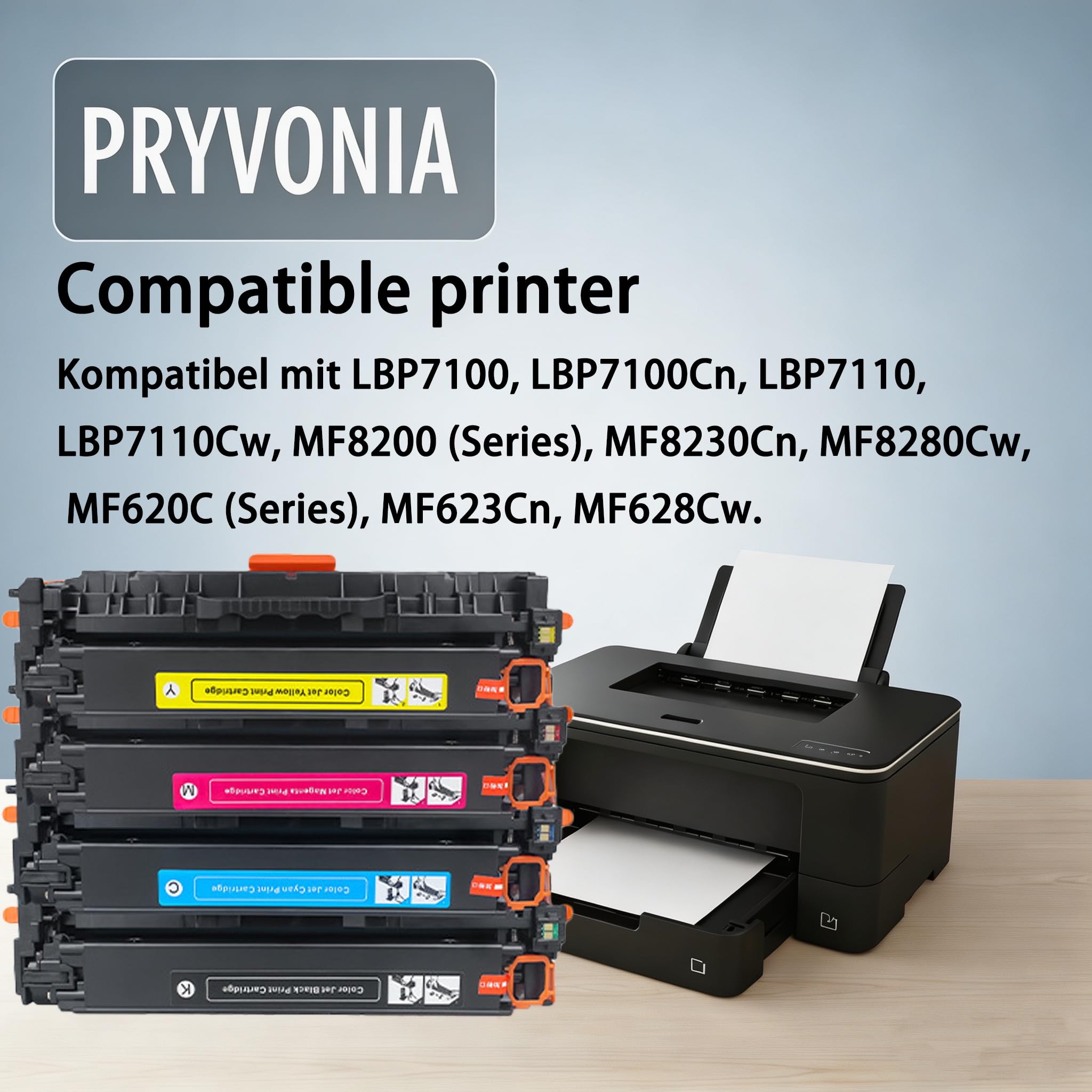 CRG731 Lot de cartouches de toner compatibles pour Canon i-SENSYS LBP7100 LBP7100Cn LBP7110 LBP7110Cw MF8200 MF8230Cn MF8280Cw MF620C MF623Cn MF628Cw Remplace CRG-7311 Lot de 4 noir/cyan/ma