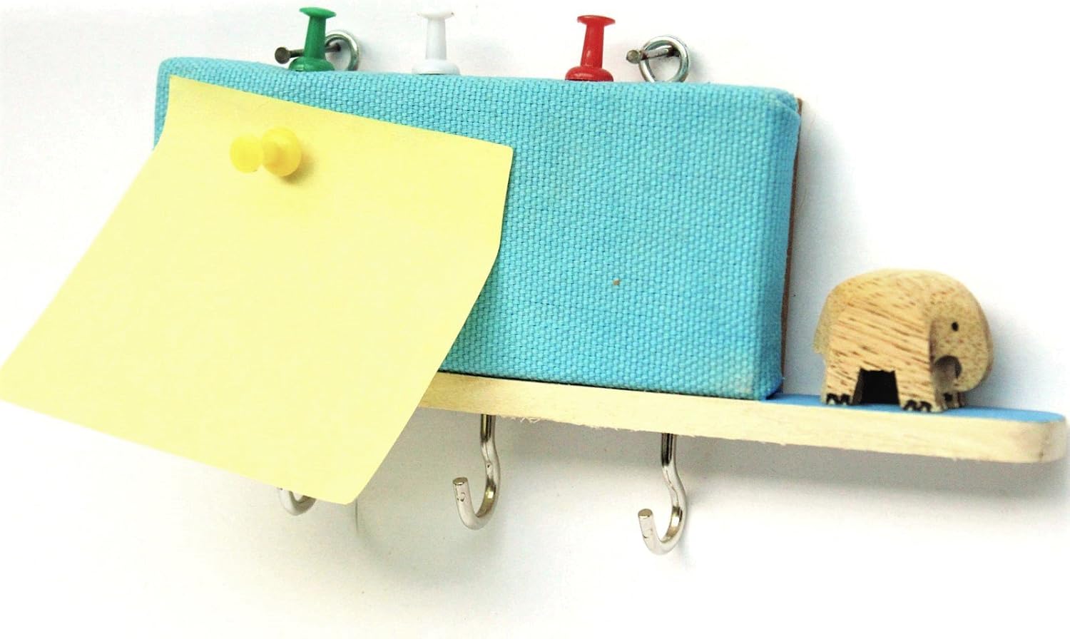 India Meets India Wooden Wall Key Holder with Bulletin