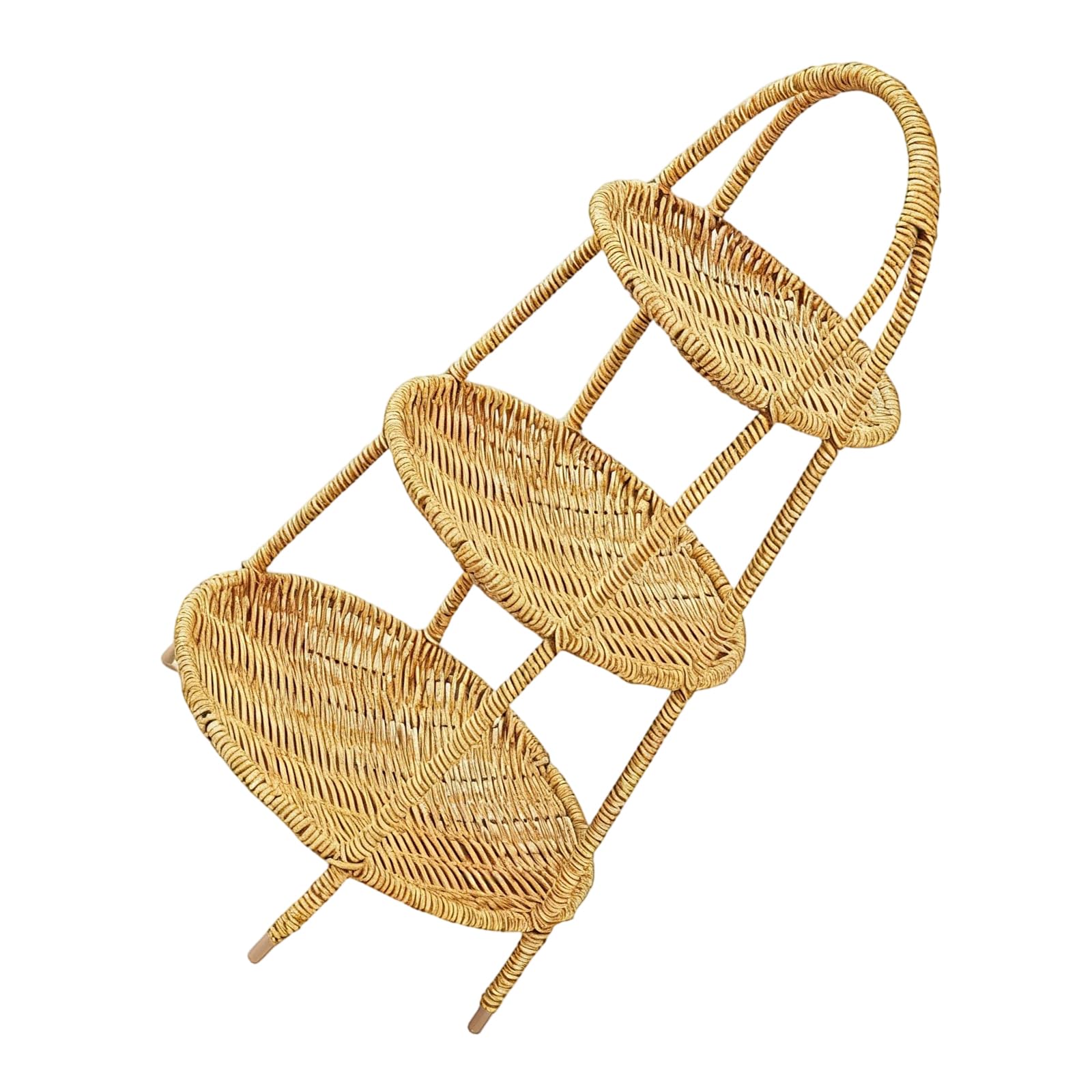 Kalttoy European Fruit Tray with Imitation Rattan Designs Serving Stand for Family Gatherings Parties Rattan Fruit Serving Tray
