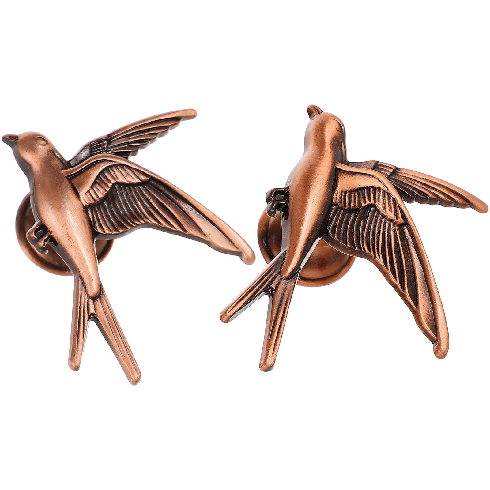 Bird Cabinet Handles Set of 2 Antique Red Copper Drawer Pulls 2.05 Inch Swallow Shaped Door Knobs for Bathroom Cabinets and Interior Furniture