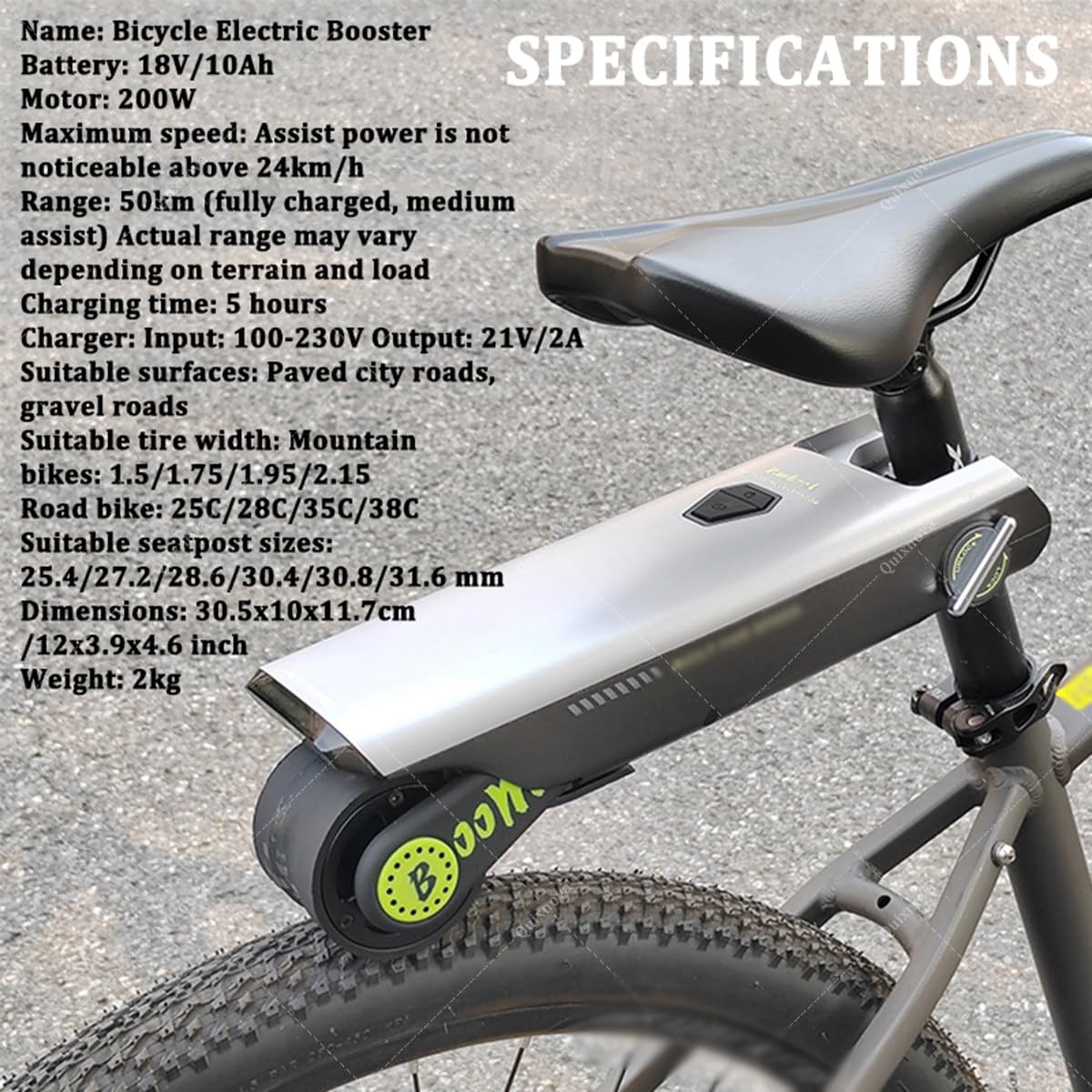 Kit di conversione per Bicicletta elettrica - Azionamento Elettrico per Bici da Città, Mountain Bike e Bici Pieghevoli, unità di azionamento Portatile con Controllo Tramite App B