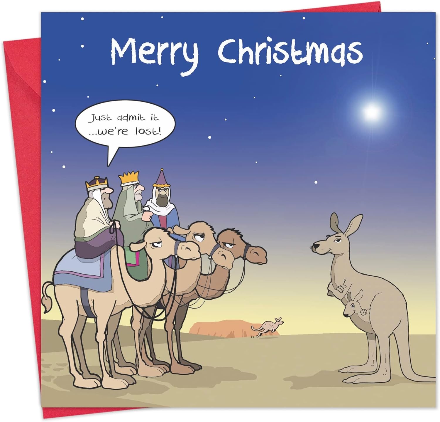 Twizler Merry Christmas Card with Three Wise Men Happy Christmas Card Amazon Funny Christmas Cards