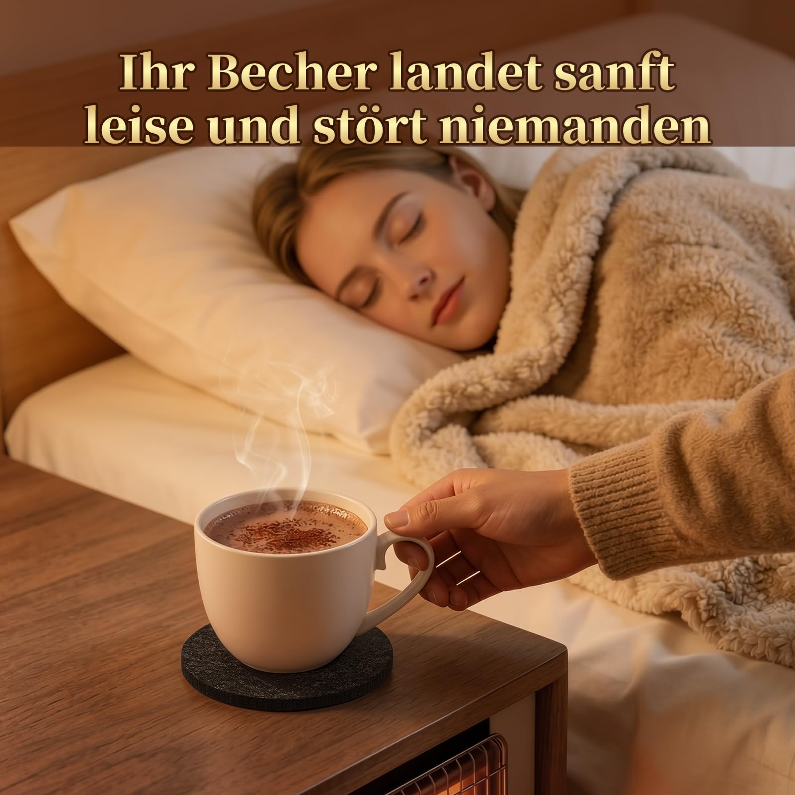 24er Set Untersetzer für Gläser, runde Filzuntersetzer für Heiß- und Kaltgetränke, 10cm Bierdeckel für Zuhause, Restaurant, Büro & Bar (Dunkelgrau)
