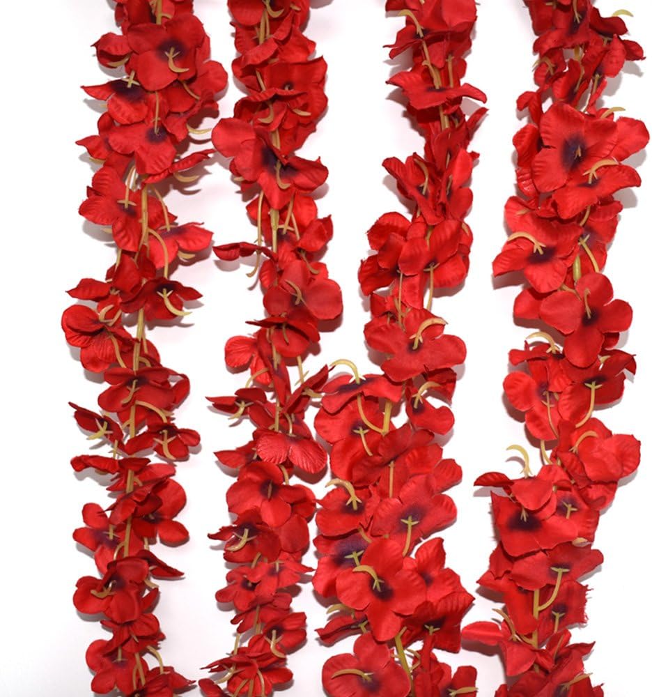 HUIANER Artificial Hydrangea Flower Vine 2 pcs/6.5 FT Fake Wisteria Flowers Plants For Home Hotel Office Wedding Party Garden Decoration(Red)