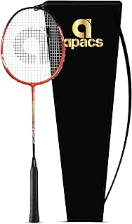 Apacs Rally 313 Badminton Racket with Full Cover | Agile Technology | Stable T-Joint Design | Pre-Strung | Red Black Price In India