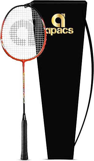 Apacs Rally 313 Badminton Racket with Full Cover | Agile Technology | Stable T-Joint Design | Pre-Strung | Red Black