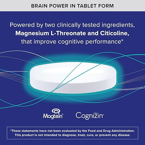 Miniatura 4 de Qunol Brain Health Memory Plus, L-treonato de magnesio y citicolina, ingredientes clínicamente probados para mejorar la memoria, el enfoque, la