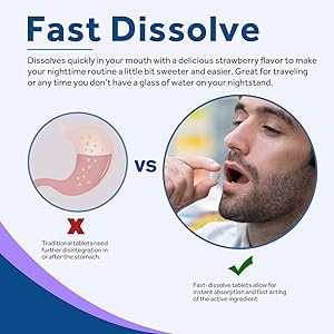 Doctors Recipes Melatonin 10 mg Fast Dissolve 120 Tablets, Natural Sleep Support, Promote Relaxation & Calmness, Non-GMO, Natural Strawberry Flavor, No Water Needed