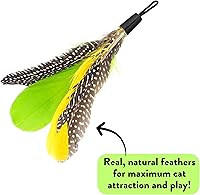 Vista 6 de Jackson Galaxy Gotcha! Cat Wand Toy - Interactive Cat Toy, Feather Wand
