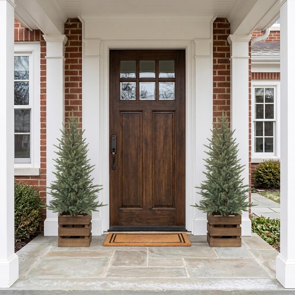 COLLECTIVE HOME 2 Pack Pre-Lit 4 FT Christmas Trees, 70 Lights, 8 Functions image 3
