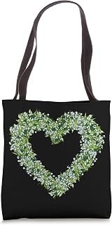 Lily of the Valley Flower Heart Tote Bag