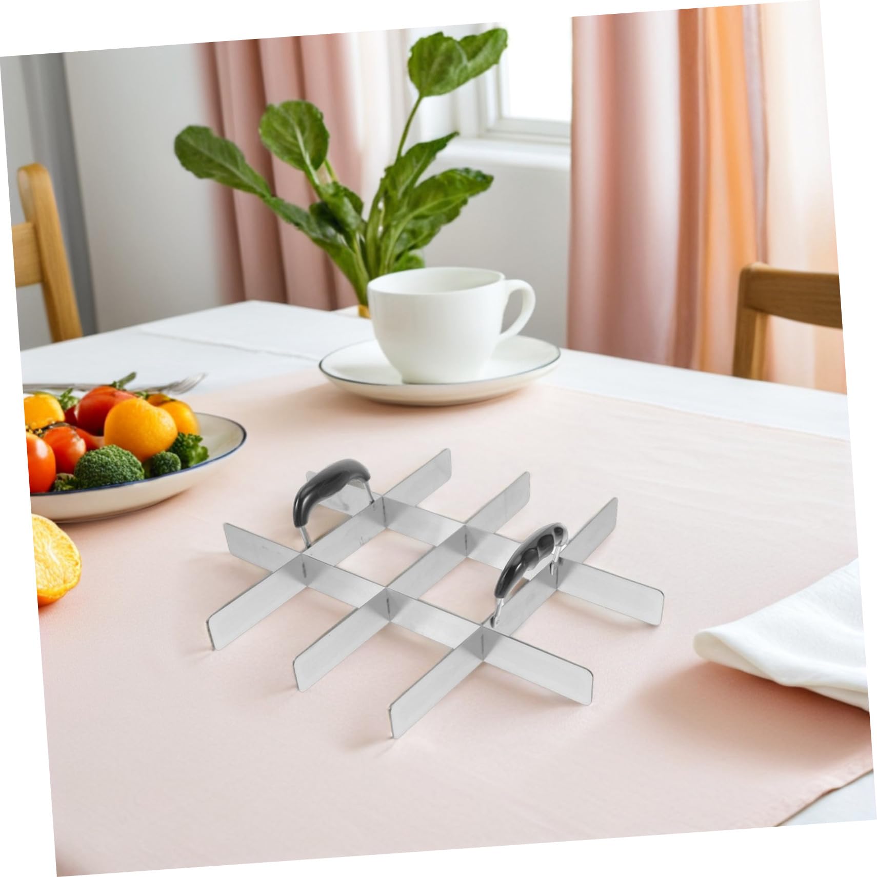Cabilock 2 Pièces Diviseur de Gâteau Inox Marqueur et Trancheur pour Parts Égales Outil de Pâtisserie Polyvalent pour Pizza Cheesecake et Tiramisu Accessoire Cuisine Robuste et Facile à