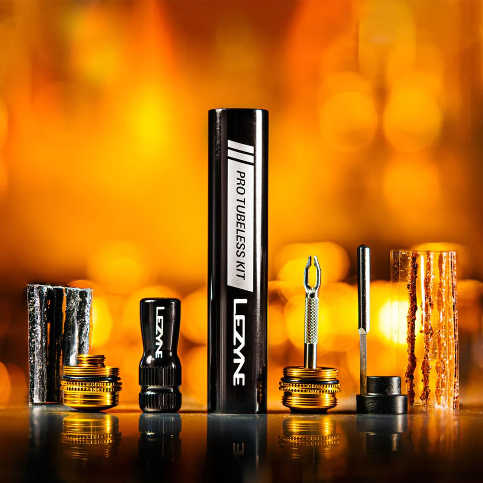 LEZYNE Tubeless Kit | Portable All-In-One Bicycle Tire Repair System with Aluminum Body, Tire Plugs, CO2 Inflator & Stainless Steel Tools | for Road, Gravel & MTB Bikes