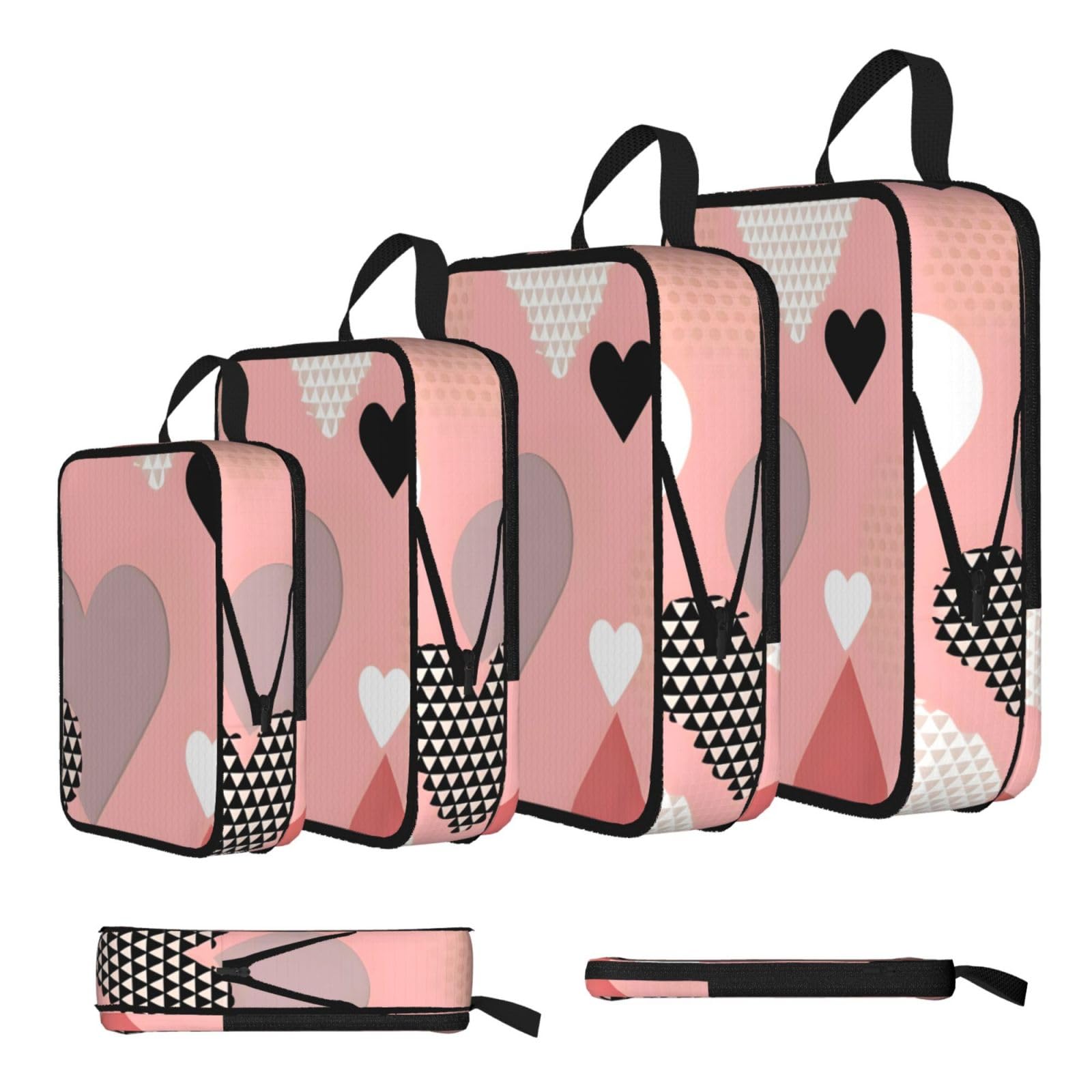 Abstract Love Chart Compression Packing Cubes 4 Piece Set