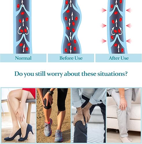 Miniatura 6 de Blahhey M Medias de compresión para mujeres y hombres, medias de compresión sin pies, soporte de 15-20 mmHg, color negro.