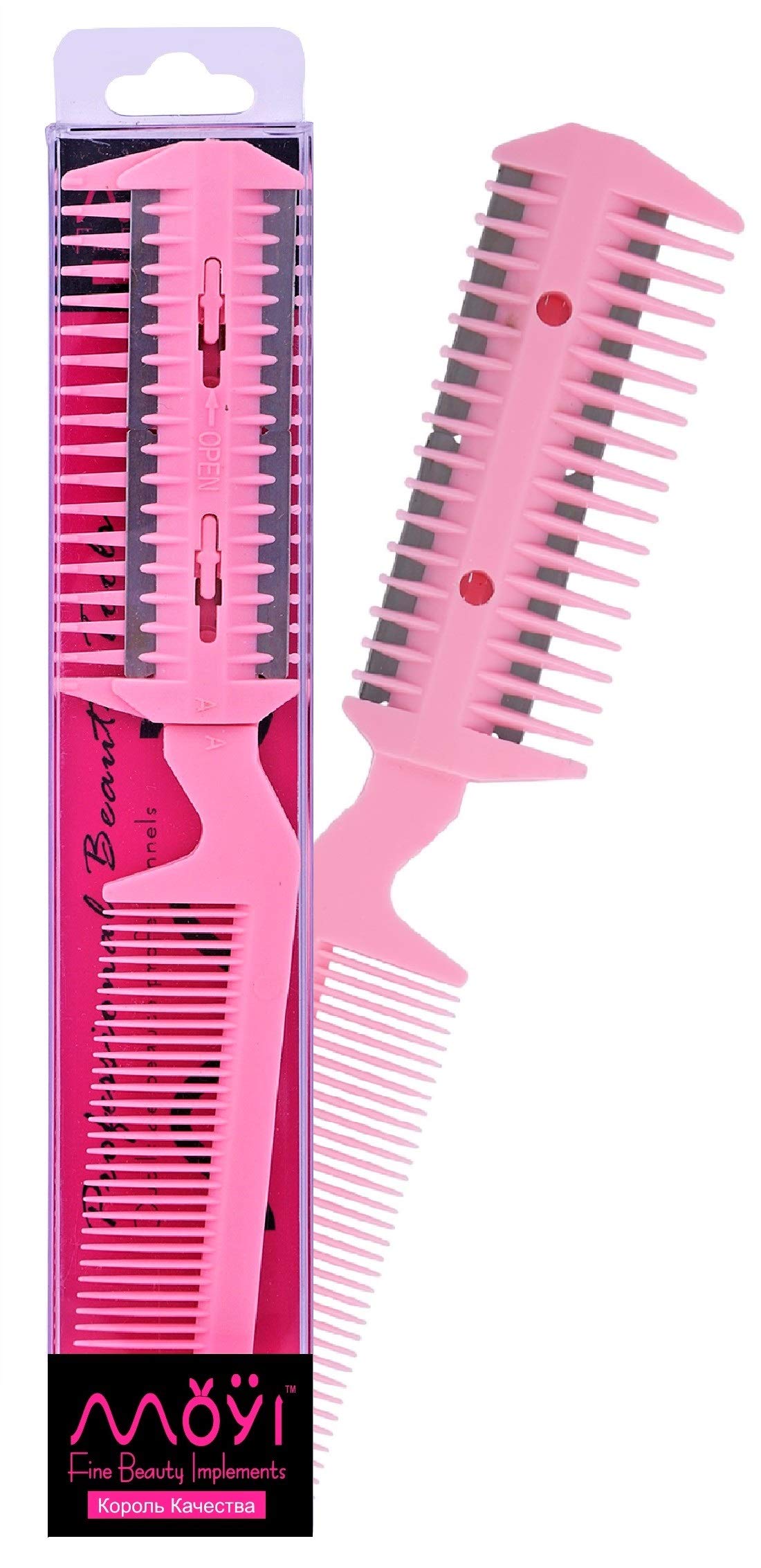 Moyi™ Professional Multi-Functional Hair Cut Scissor/Comb Hairdressing Thinning Trimmer Comb For Home DIY & Salons-image-18