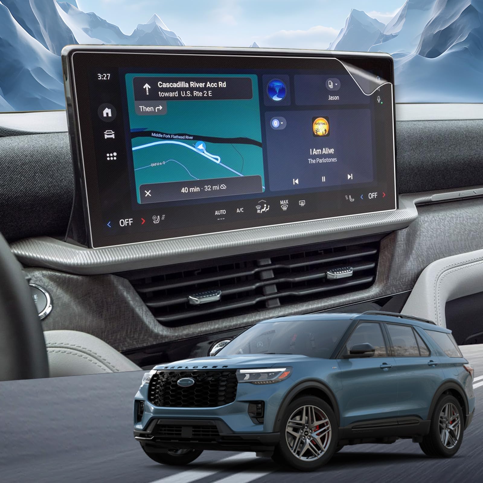 YEE PIN2025 Explorer ST Screen Protector for Ford Explorer 2025 Accessories Active/ST-Line/Platinum/ST 13.2-Inch Touchscreen Display Cover Nano Soft Film 2 Pack