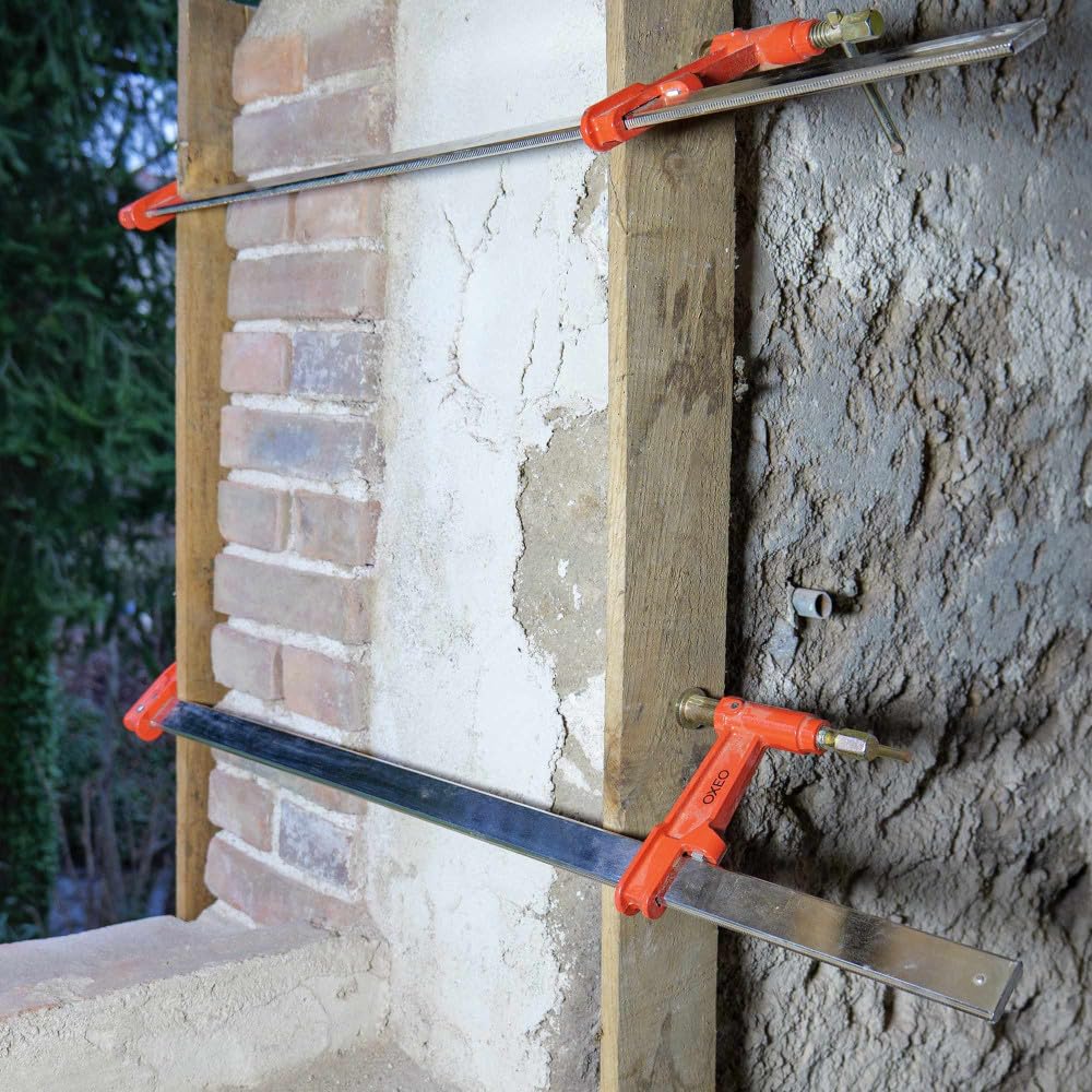 Lot de 2 serres joints à pompe 80 cm - Acier laminé - Longueur de serrage 80 cm - Saillie 125mm - Frein anti glissement
