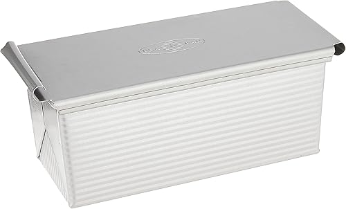 Miniatura 1 de USA Pan Molde para pan Pullman con tapa, 9 x 4 pulgadas, antiadherente y revestimiento de liberación rápida, fabricado en los Estados Unidos de