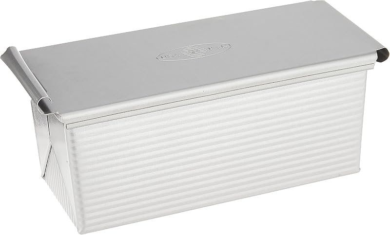 USA Pan Bakeware Pullman Loaf Pan With Cover, 9 x 4 inch, Nonstick & Quick Release Coating, Made in the USA from Aluminized Steel
