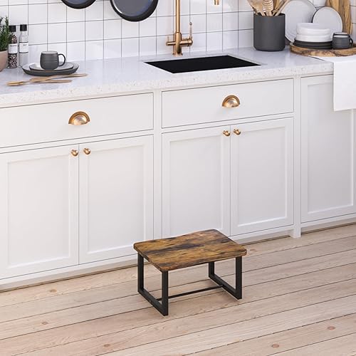 Miniatura 8 de Itsst Taburete de madera, taburete de cama para adultos, taburete de madera de un solo paso para cocina, dormitorio, sala de estar, baño, soporta