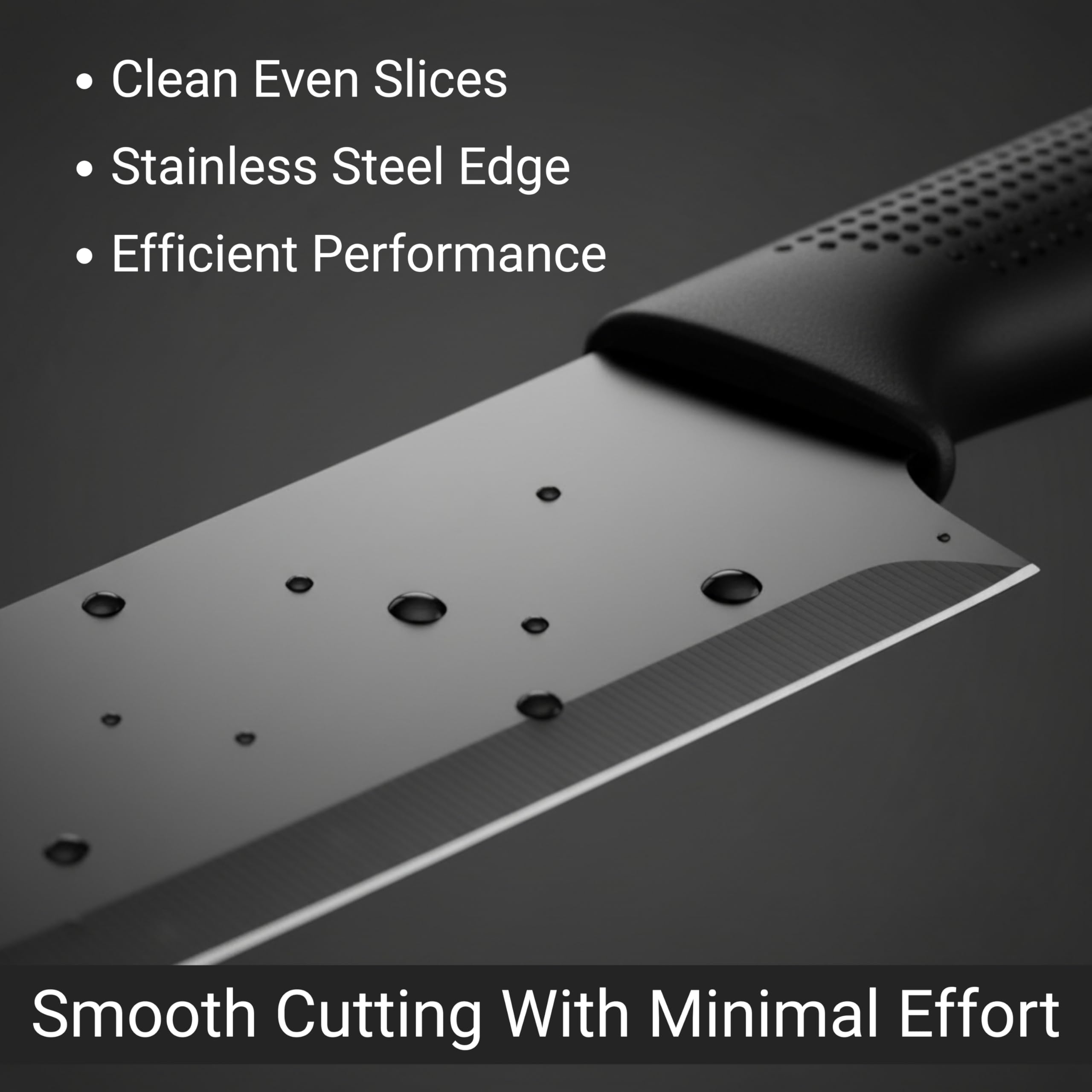 HEXONIQ® Stainless Steel Kitchen Knife Set, Professional Chef Knife with Santoku Paring Knife Vegetable Cutting & Chopping Sharp Blade, Ergonomic Handy Handle for Kitchen, Restaurant, Black, Pack of 2 3