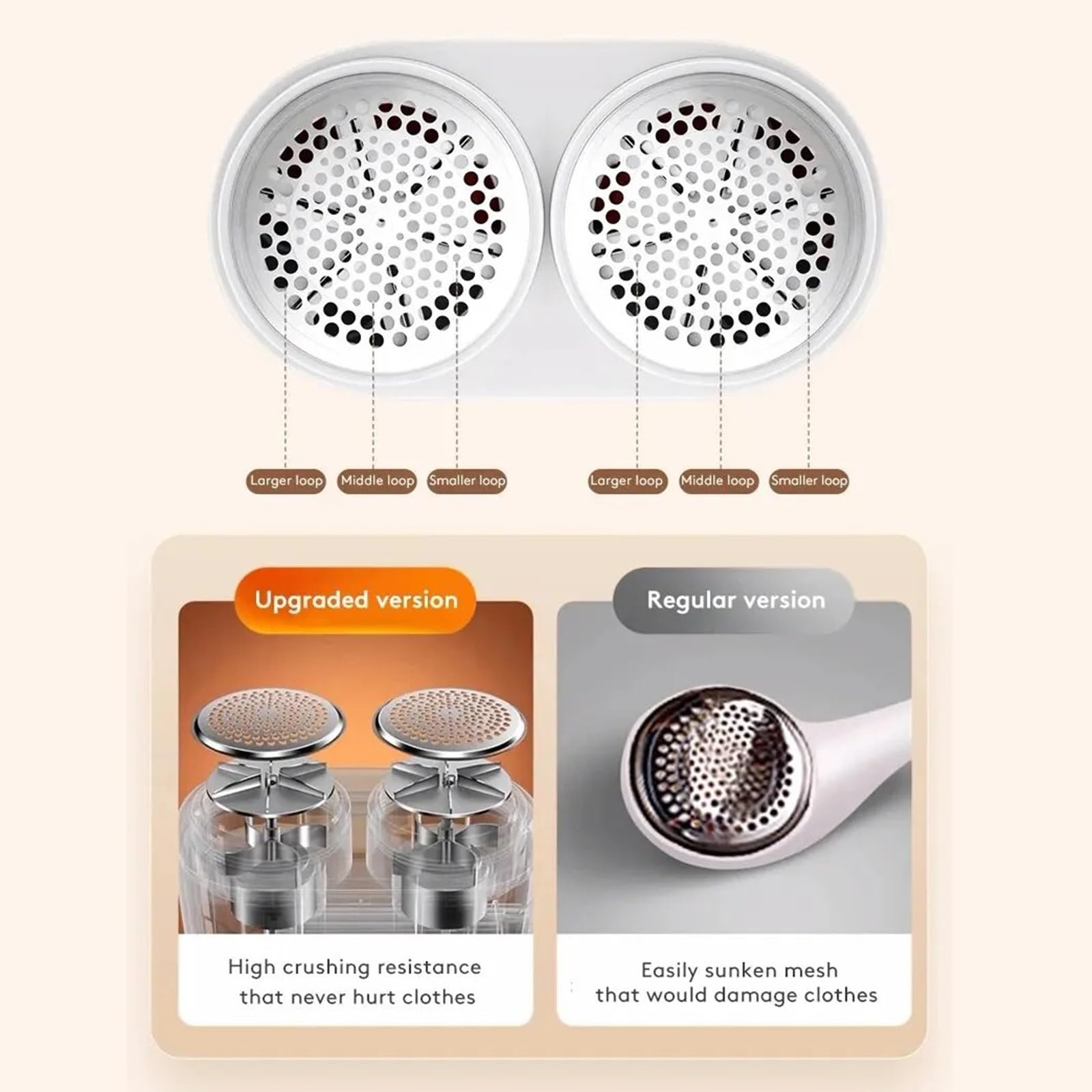 quitapelusas Recortador de Bolas de Pelo de Doble Cabezal, suéter for el hogar, máquina de depilación y Afeitado, Ropa, succión de Pelo eléctrica, Carga USB quitapelusas de Ropa