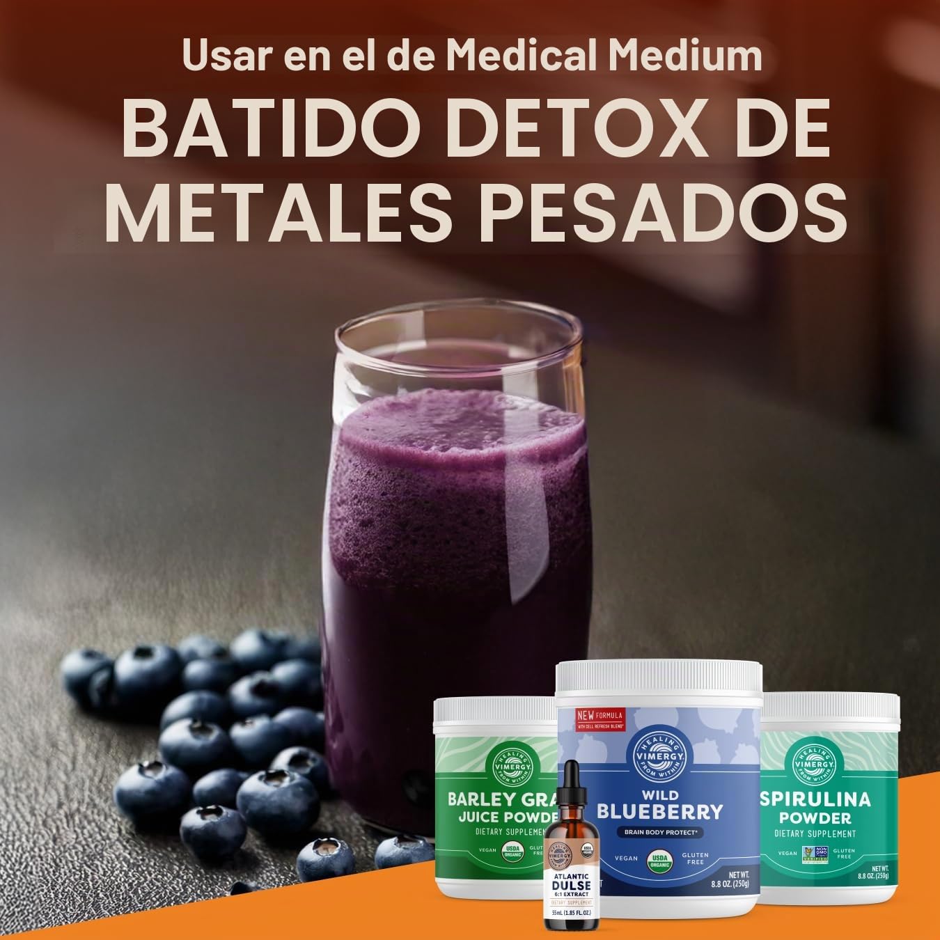 Vimergy Wild Blueberry Powder – 250g, 62 Dosis – Arándano Silvestre - Arándanos Silvestres en Polvo – Suplemento Vegano – Formulado sin Azúcares Añadidos ni Rellenos – Sin OMG ni Gluten