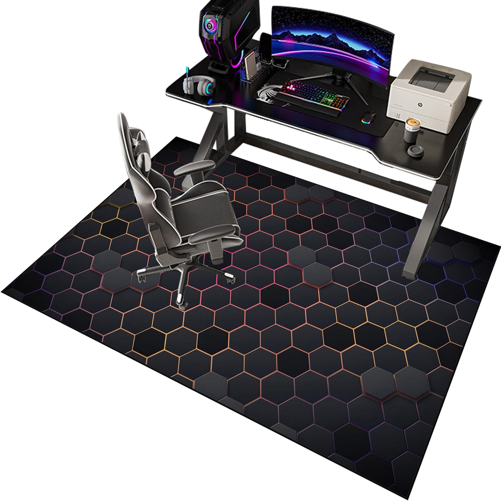 CCTSA Tapis de Chaise Gaming Silencieux Antidérapant, Tapis de CCTSA Tapis de Chaise Gaming Silencieux Antidérapant, Tapis de
