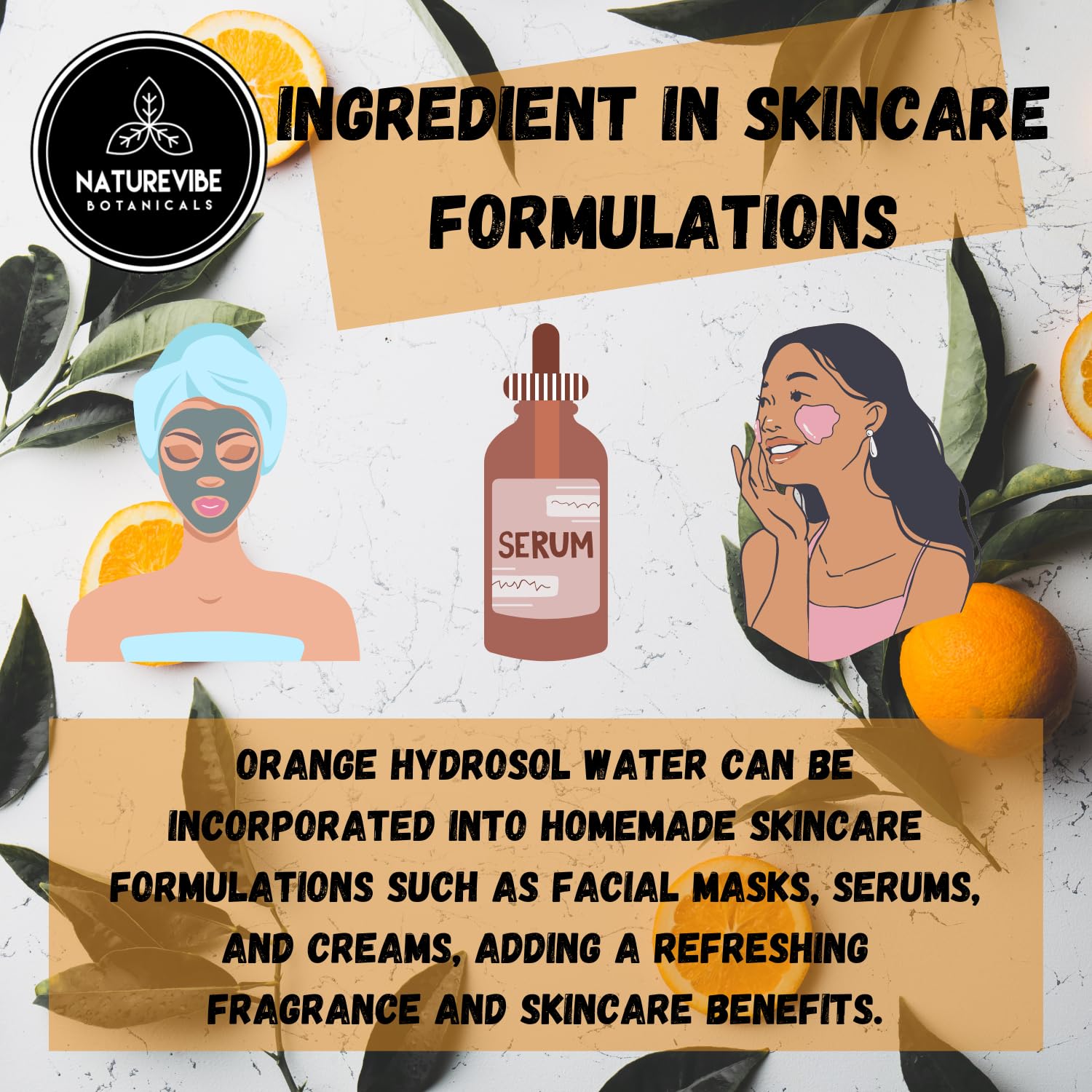 Naturevibe Botanicals Orange Water 32 Ounces | 100% Pure and Natural | Great for Skin Care and Hair Care - Image 5