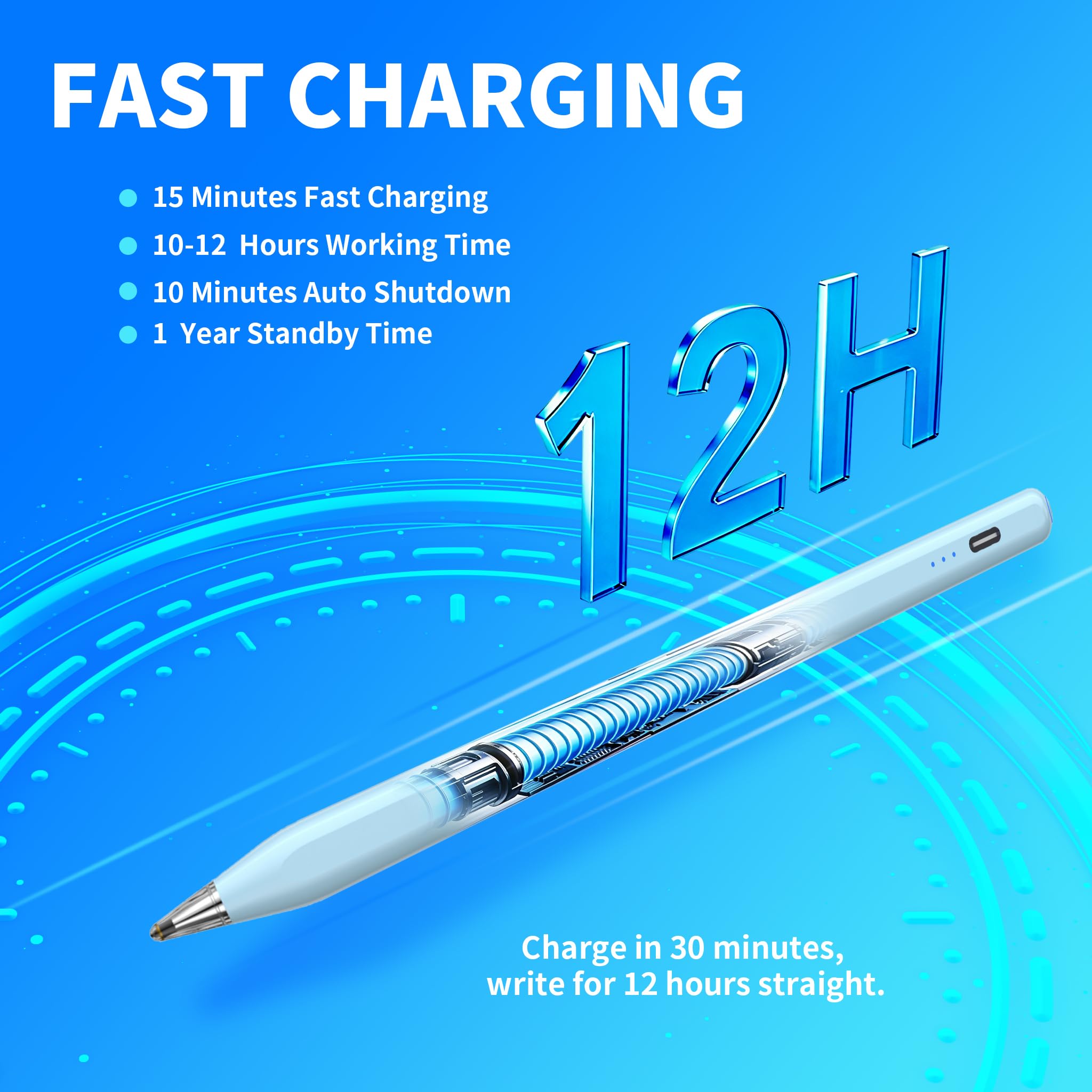 Galaxy Tab A11+ Stylus Pen für Samsung Table A11/A9+/A9 Zeichenstift für Android-Tablets, präziser Schreibstift, schnelles Aufladen, automatischer Schlafmodus, Taste an/aus (blau)